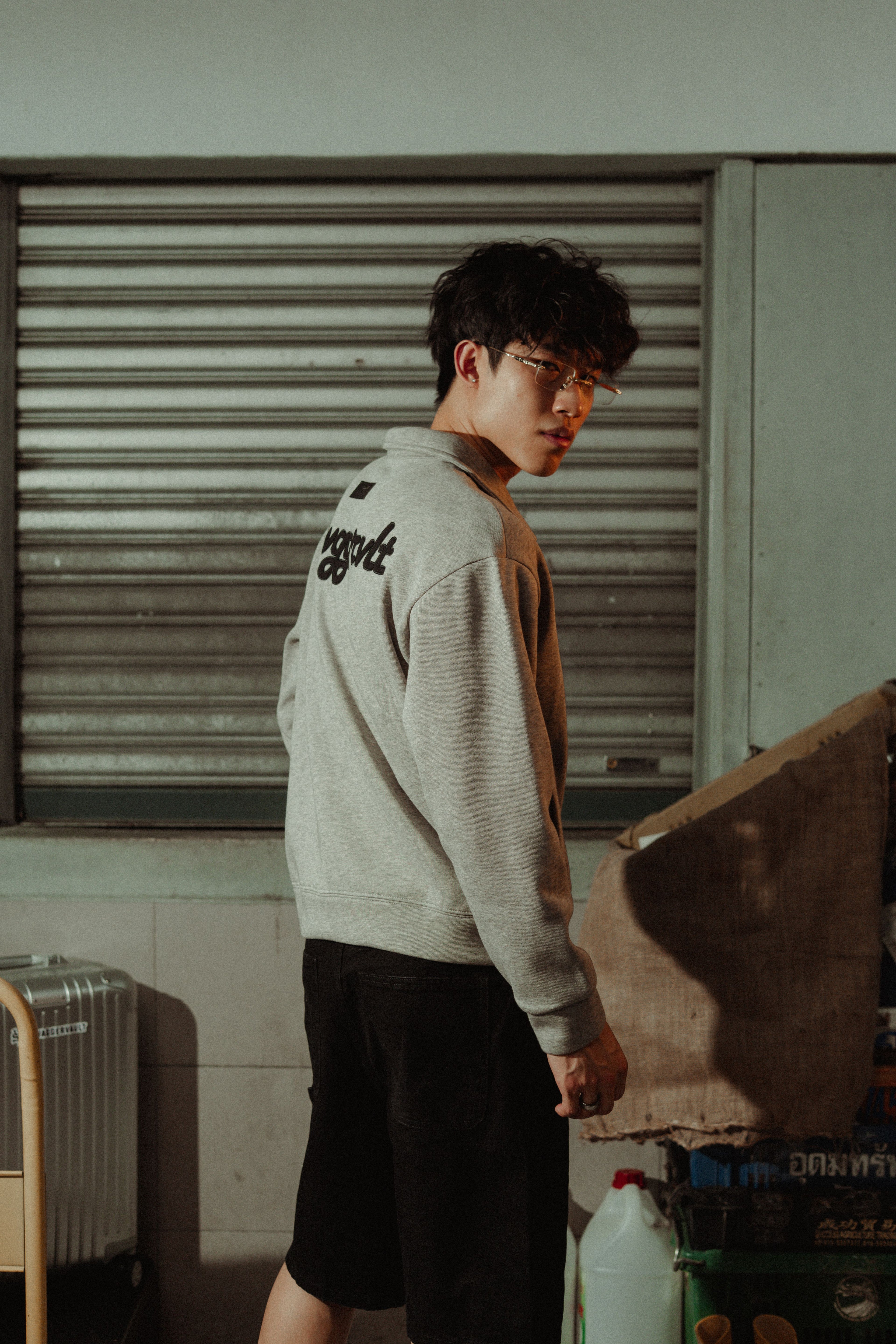 SWGGRVLT HALF-ZIPPER SWEATSHIRT | VINTAGE GREY