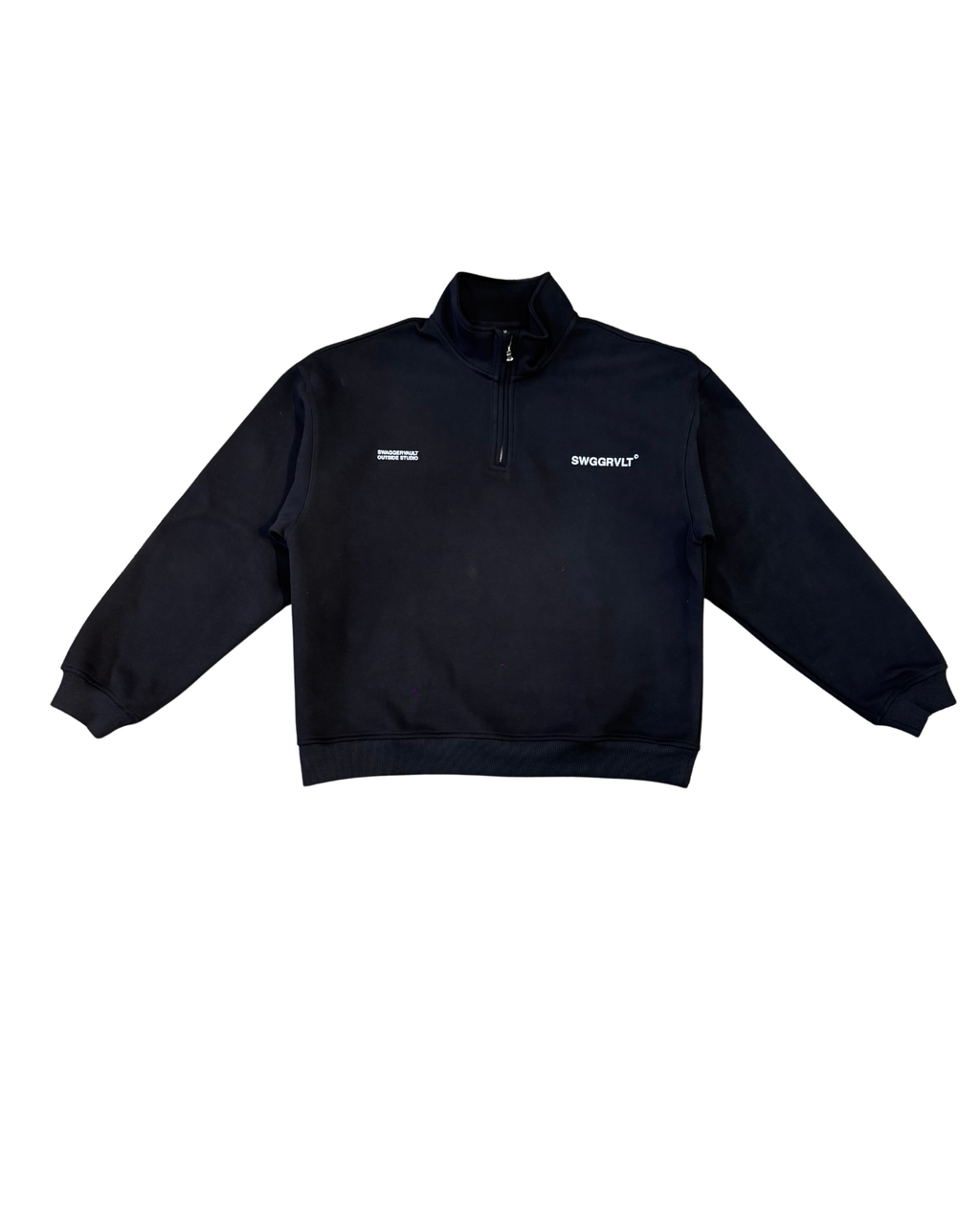 SWGGRVLT OUTSIDE STUDIO | QUARTER ZIPPER | NOIR BLACK