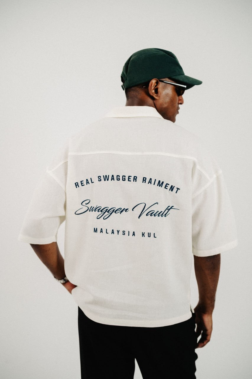 OPEN COLLAR SHIRT | OFF WHITE