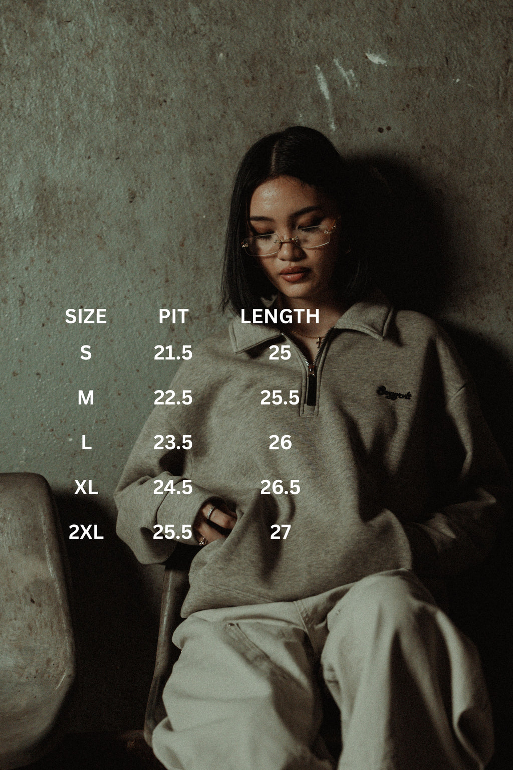 SWGGRVLT HALF-ZIPPER SWEATSHIRT | VINTAGE GREY