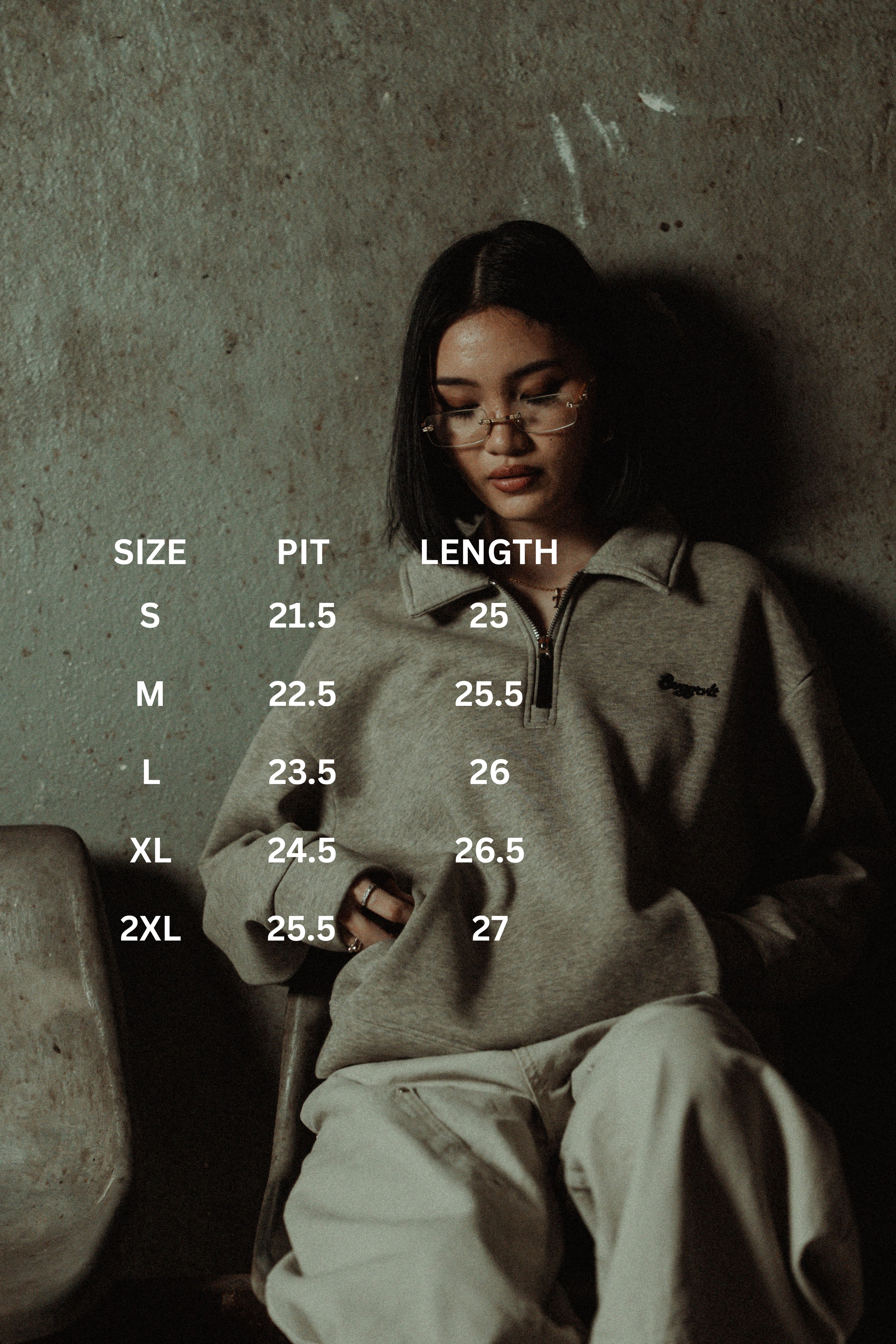 SWGGRVLT HALF-ZIPPER SWEATSHIRT | VINTAGE GREY