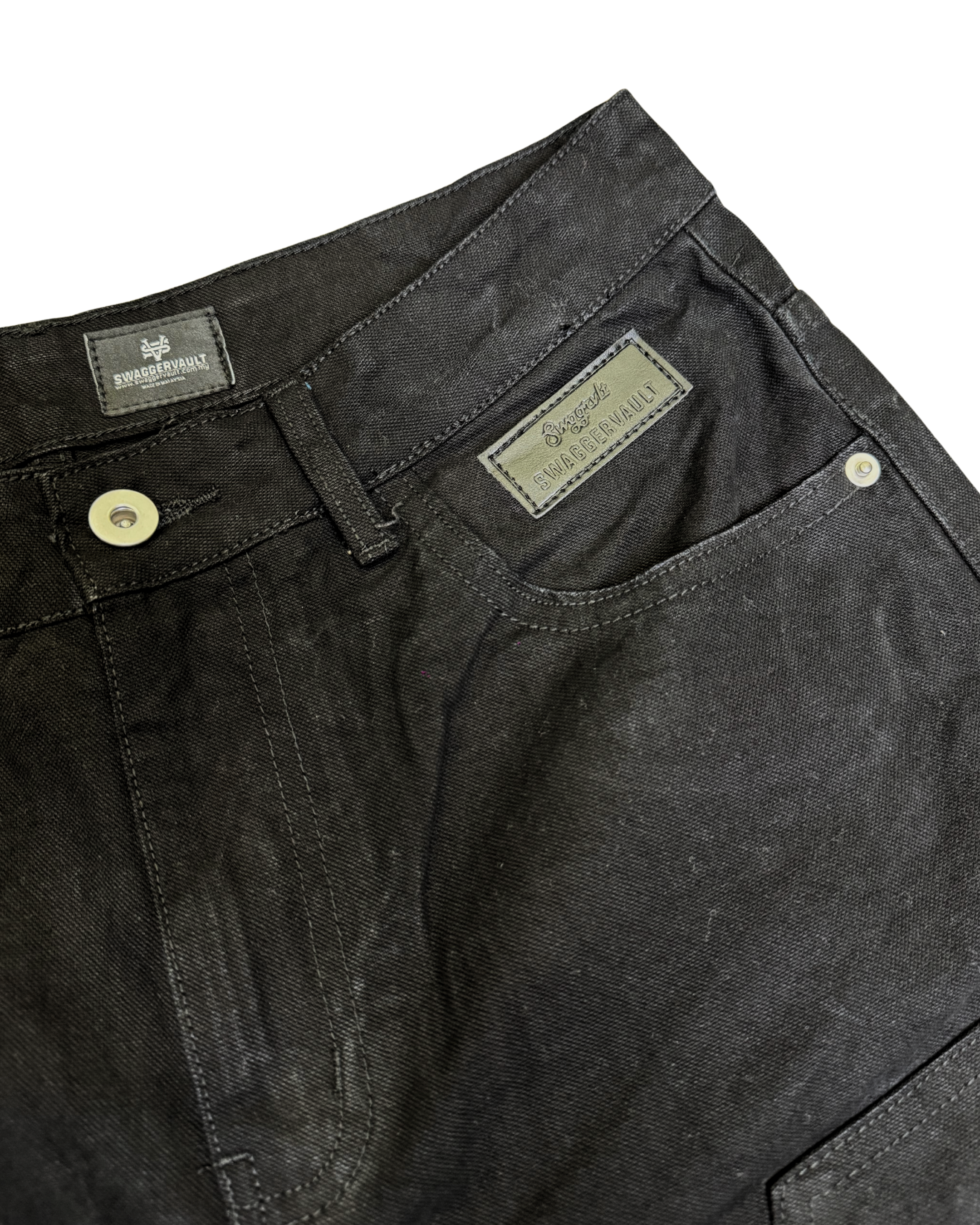 DOUBLE KNEE SHORT PANTS | BLACK