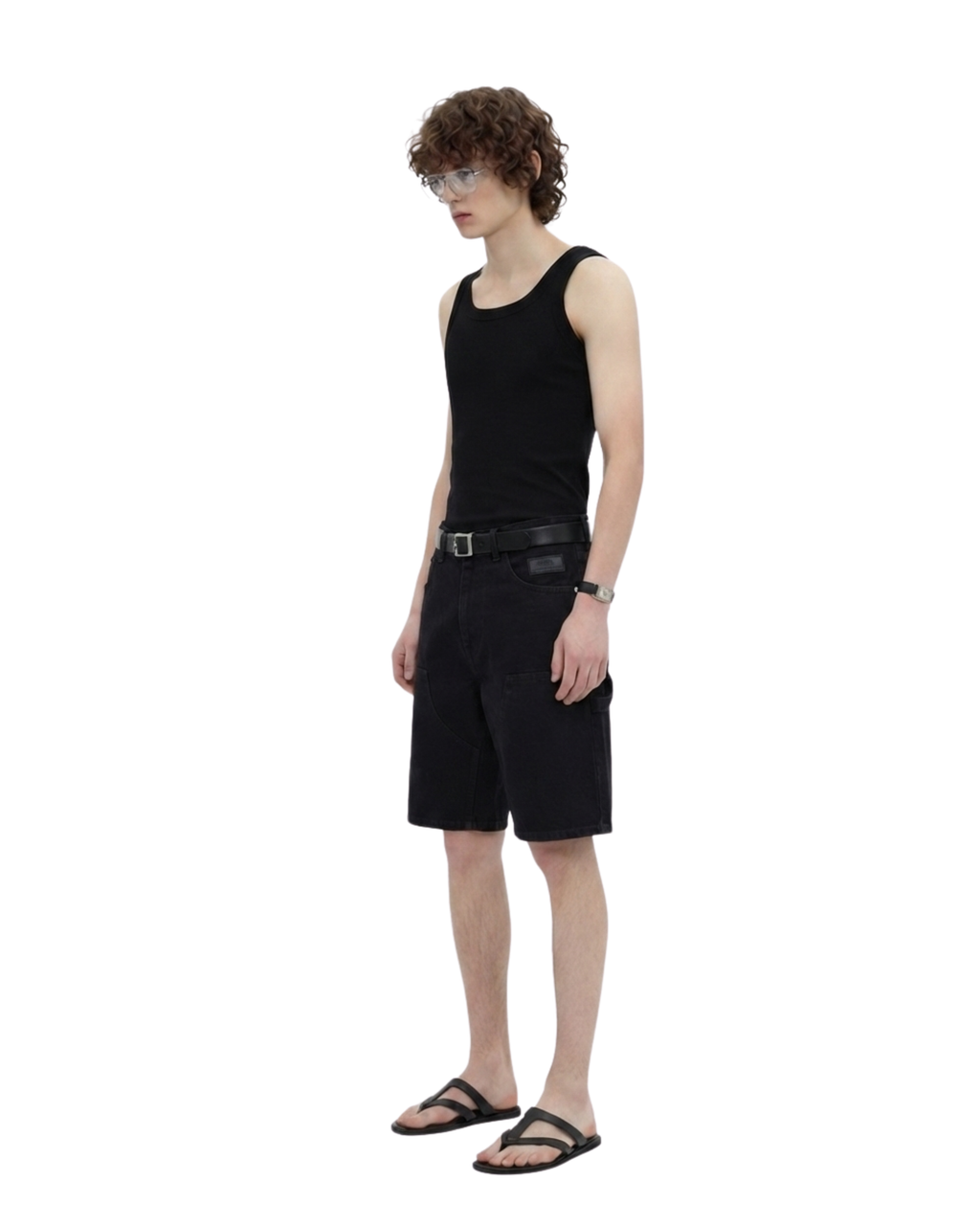 DOUBLE KNEE SHORT PANTS | BLACK