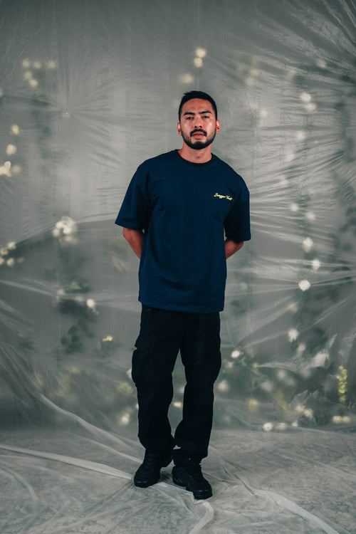 CREWEL TEE | DARK BLUE