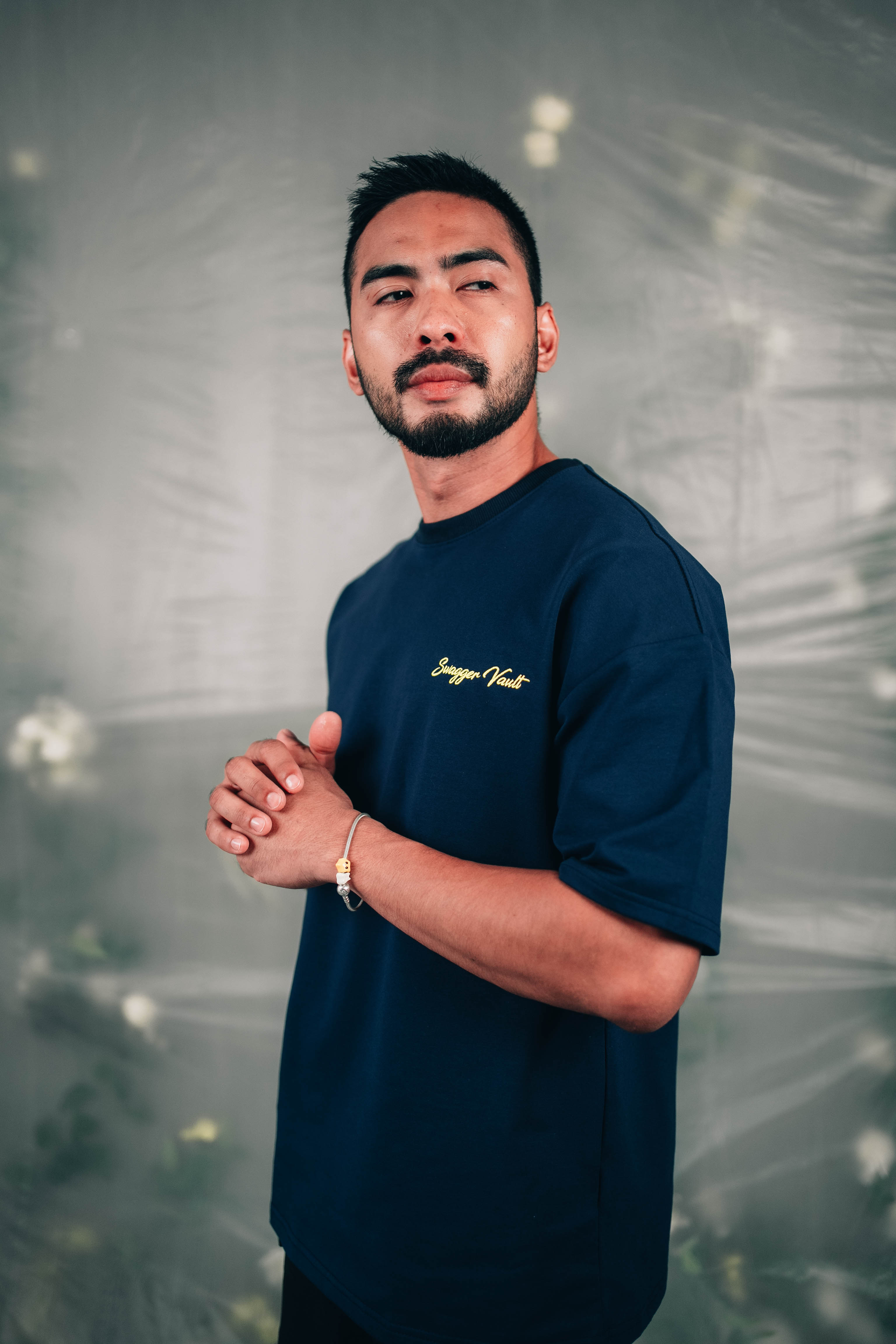 CREWEL TEE | DARK BLUE