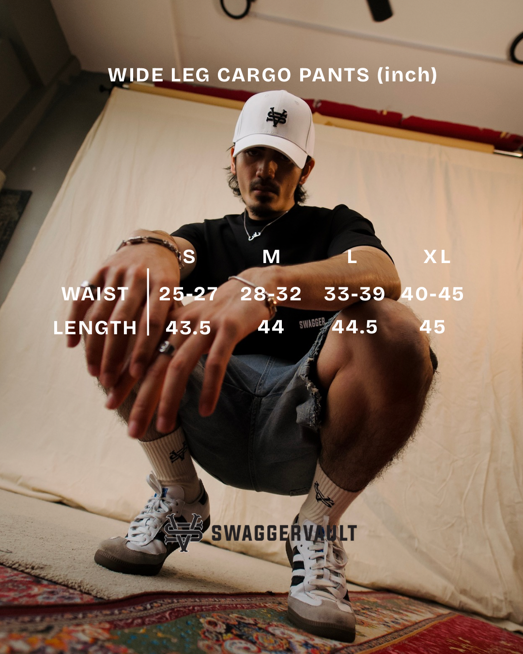 WIDE LEG CARGO PANTS | ASH-GREY