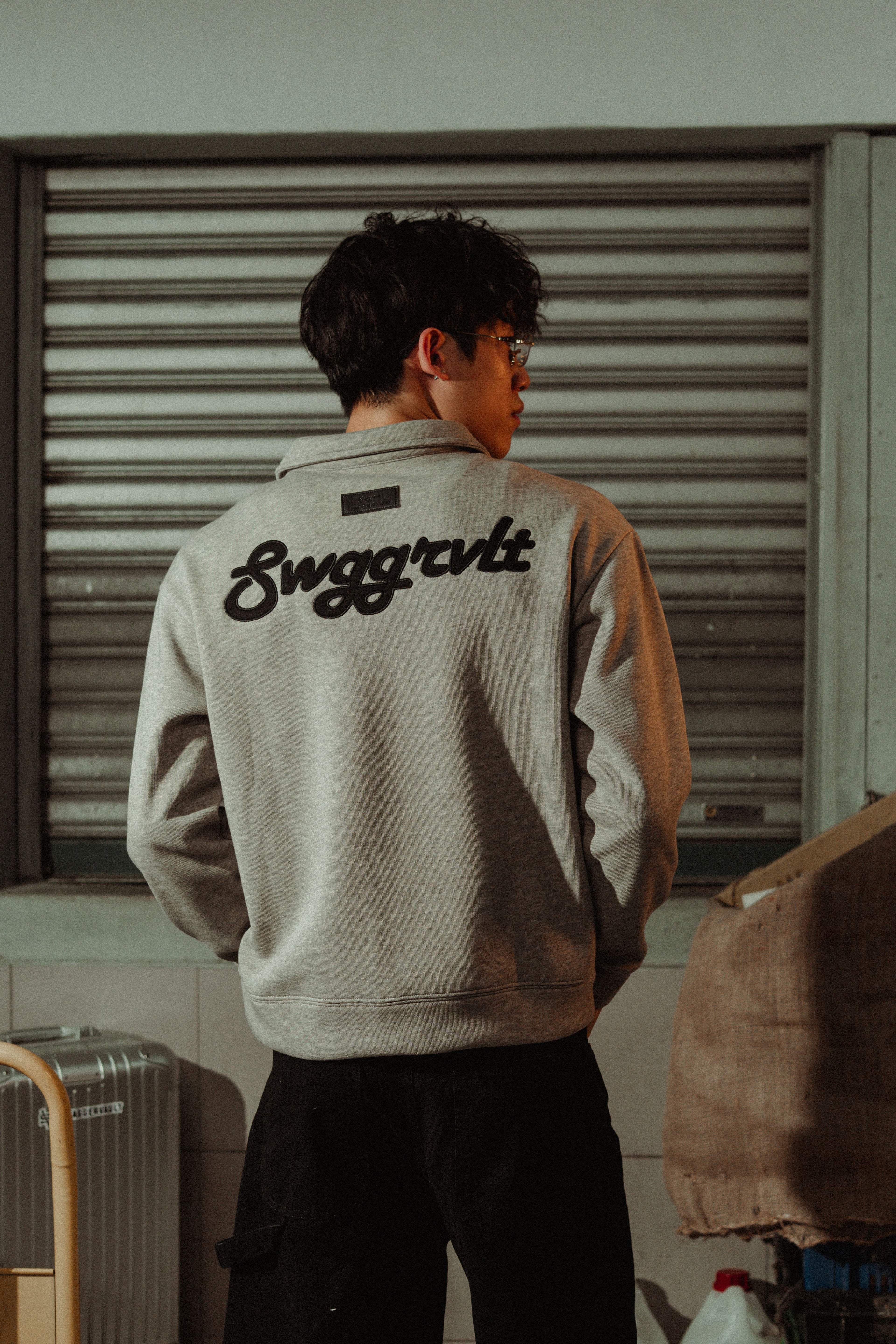 SWGGRVLT HALF-ZIPPER SWEATSHIRT | VINTAGE GREY